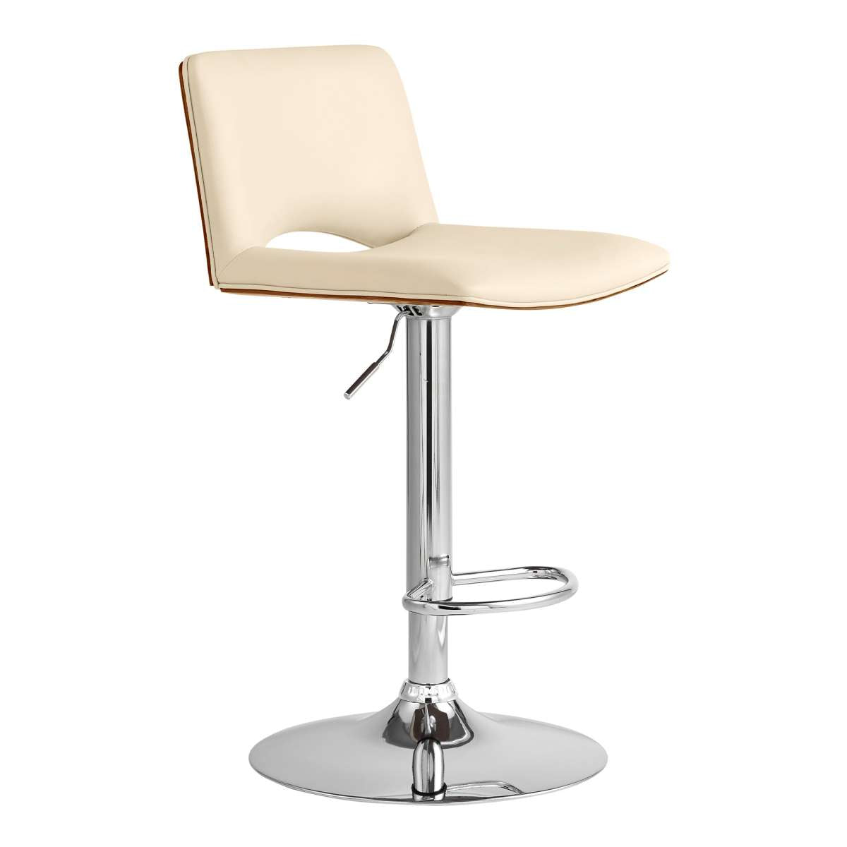 Thierry Adjustable Swivel Cream Faux Leather Bar Stool By Armen Living | Bar Stools | Modishstore - 8