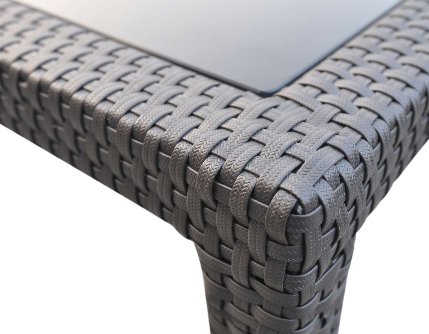 Tropez Outdoor Patio Wicker Bar Table with Black Glass Top By Armen Living | Outdoor Tables | Modishstore - 5