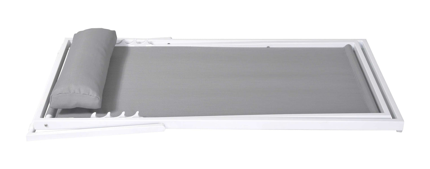 Wave Outdoor Patio Aluminum Deck Chair in Grey Powder Coated Finish with Grey Sling Textilene By Armen Living | Outdoor Chairs | Modishstore - 14