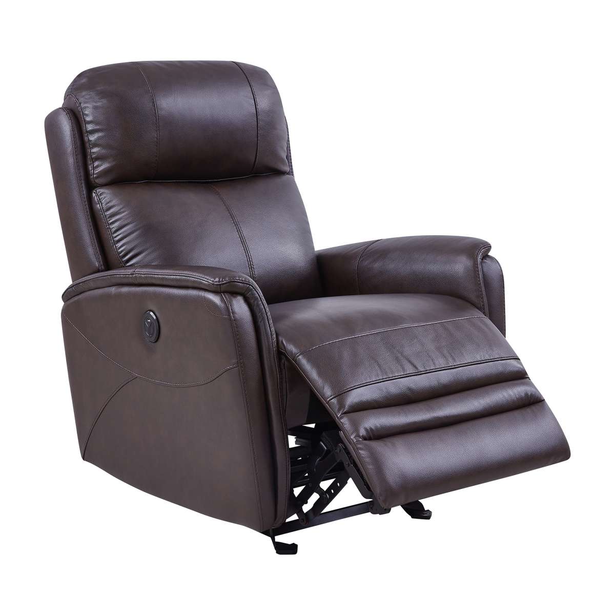 Wolfe Contemporary Recliner in Dark Brown Genuine Leather By Armen Living | Chairs & Recliners | Modishstore - 2