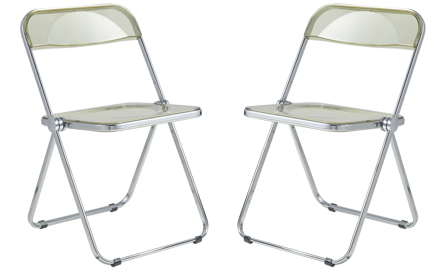 LeisureMod Lawrence Acrylic Folding Chair With Metal Frame, Set of 2 | Dining Chairs | Modishstore - 9