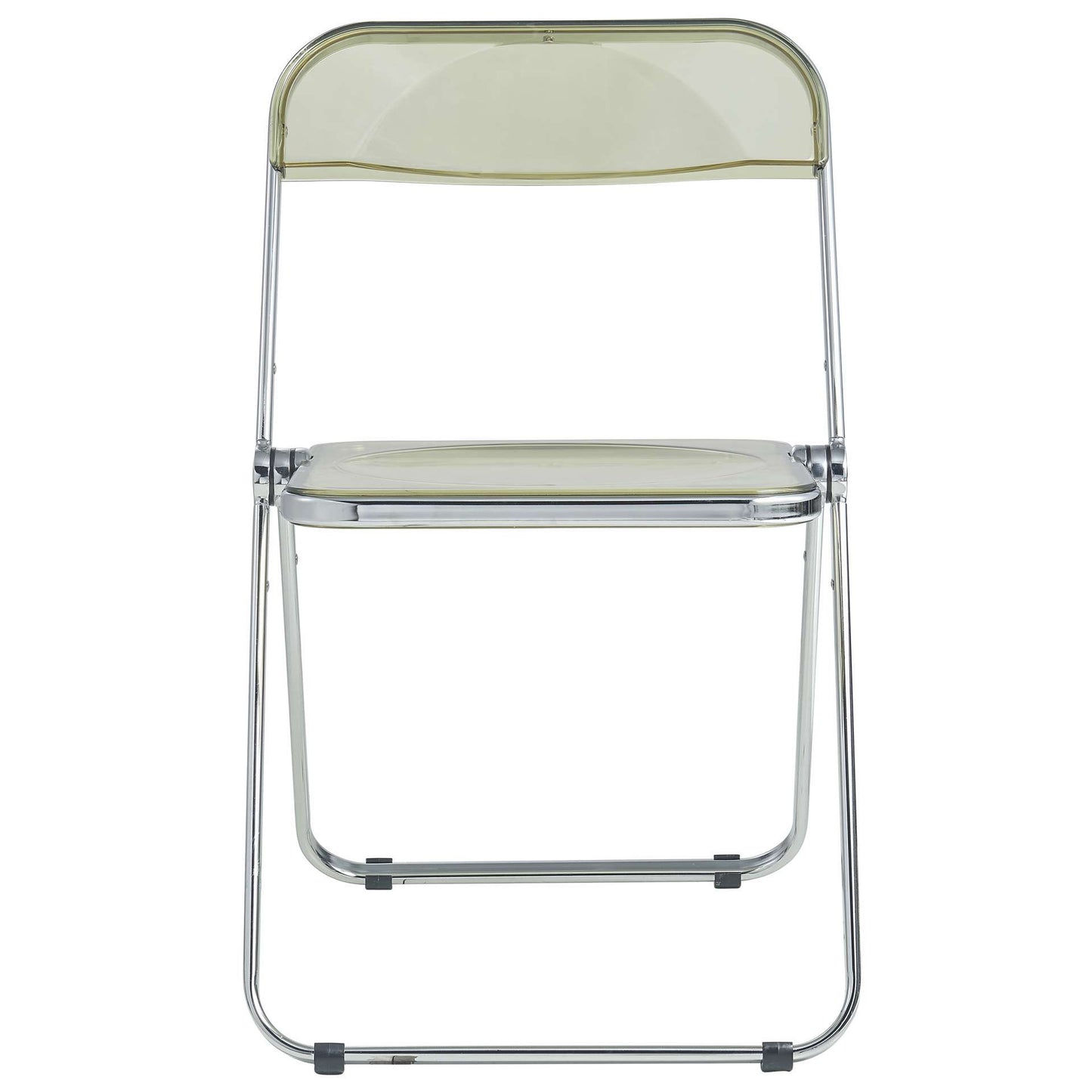 LeisureMod Lawrence Acrylic Folding Chair With Metal Frame, Set of 2 | Dining Chairs | Modishstore - 8