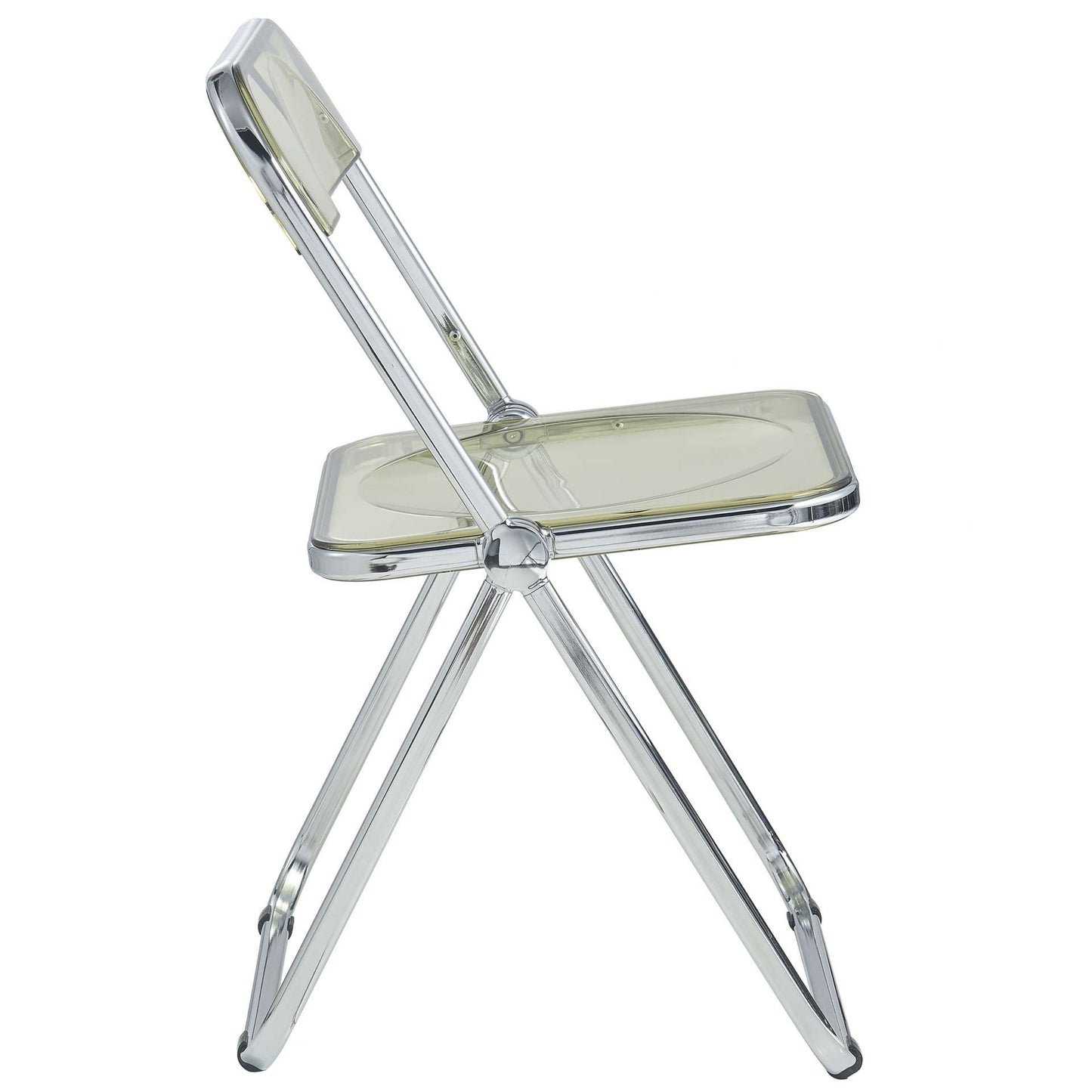 LeisureMod Lawrence Acrylic Folding Chair With Metal Frame | Dining Chairs | Modishstore - 4
