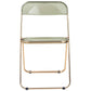 LeisureMod Lawrence Acrylic Folding Chair With Gold Metal Frame | Dining Chairs | Modishstore - 3