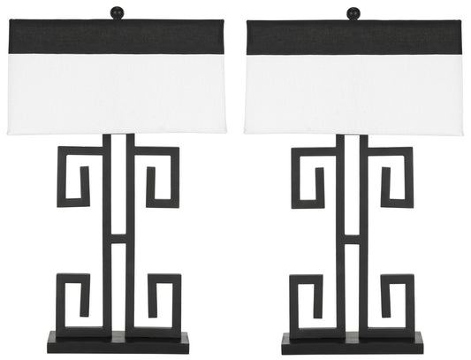 Safavieh Greek Key Table Lamp - Black/White | Table Lamps |  Modishstore 