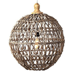 Salvadore Rattan Round Hanging Lamp KD by Jeffan