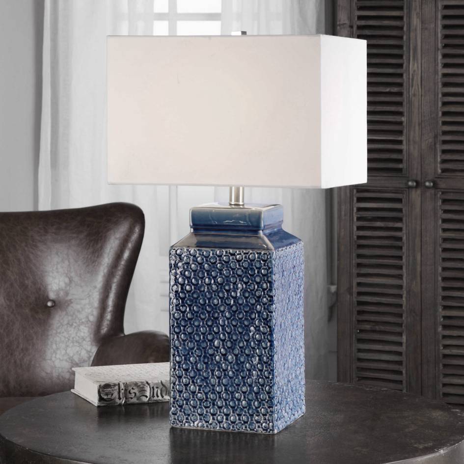 Uttermost Pero Sapphire Blue Lamp | Modishstore | Table Lamps-3