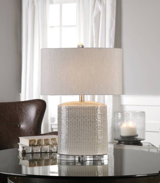 Uttermost Modica Taupe Ceramic Lamp | Modishstore | Table Lamps