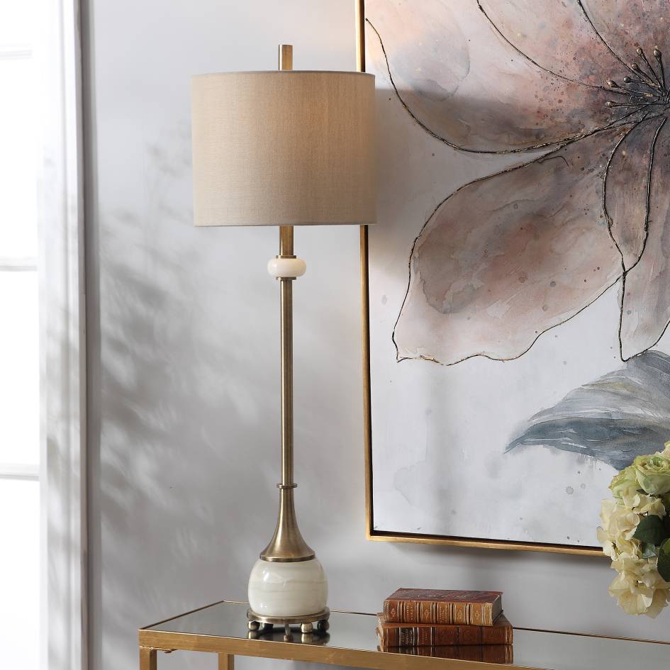 Uttermost Natania Plated Brass Buffet Lamp | Modishstore | Table Lamps-5