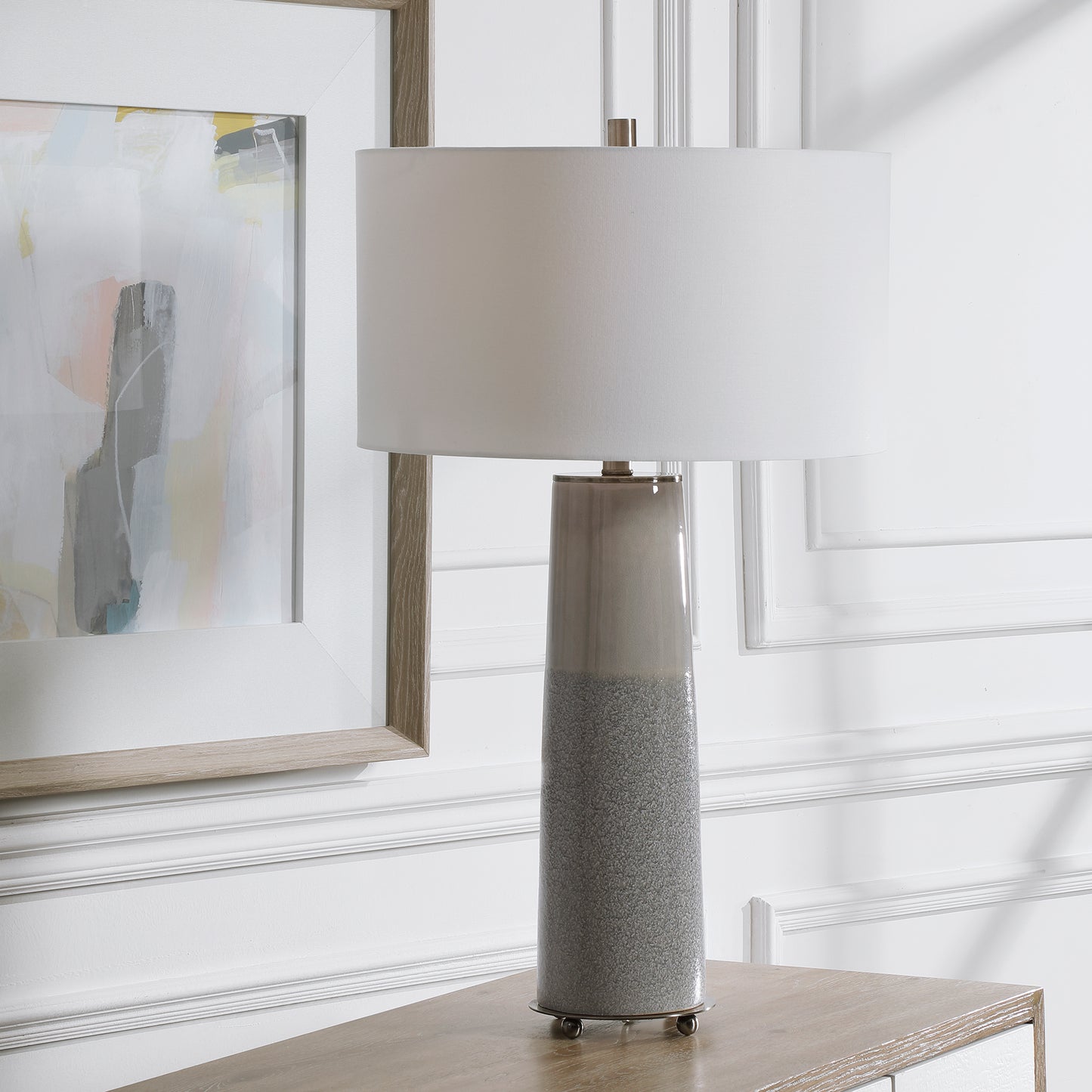 Uttermost Abdel Gray Glaze Table Lamp | Modishstore | Table Lamps