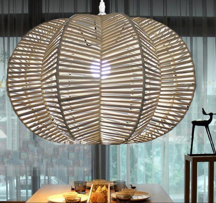 Woven Wood Pendant Lamps-2