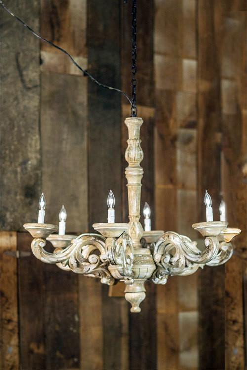 Vagabond Vintage Large Hand Carved Mango Wood Chandelier | Modishstore | Chandeliers
