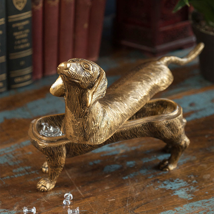 Vagabond Vintage Brass Finish Dog Storage Box | Modishstore | Decorative Boxes