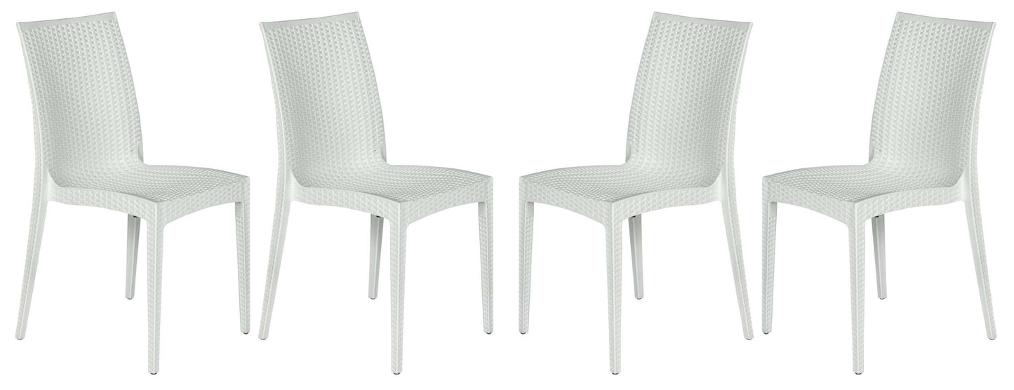 LeisureMod Weave Mace Indoor/Outdoor Dining Chair (Armless), Set of 4 | Dining Chairs | Modishstore - 33