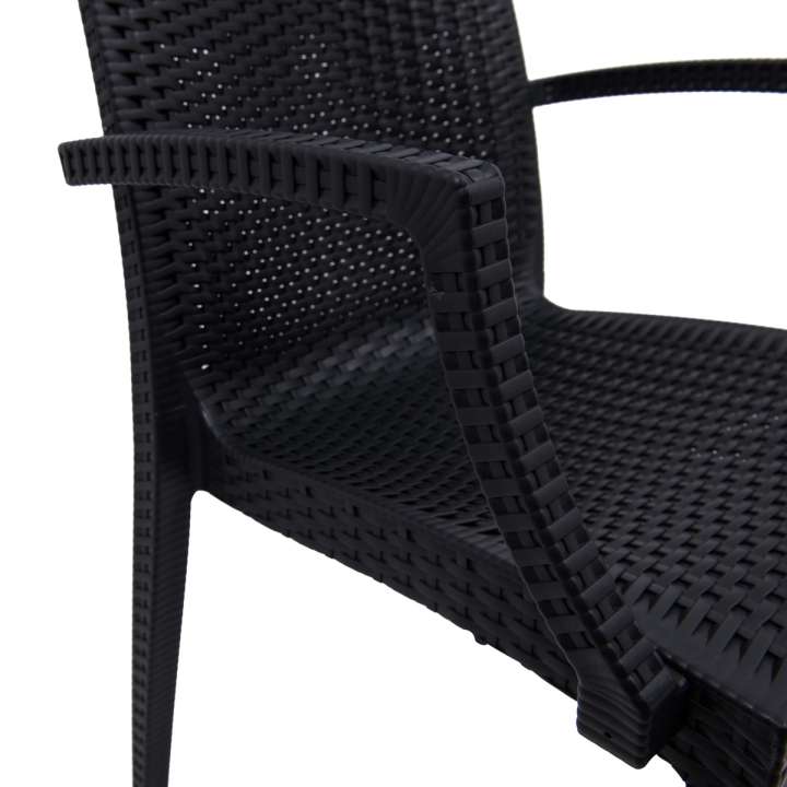 LeisureMod Weave Mace Indoor/Outdoor Chair (With Arms), Set of 4 | Outdoor Chairs | Modishstore - 6
