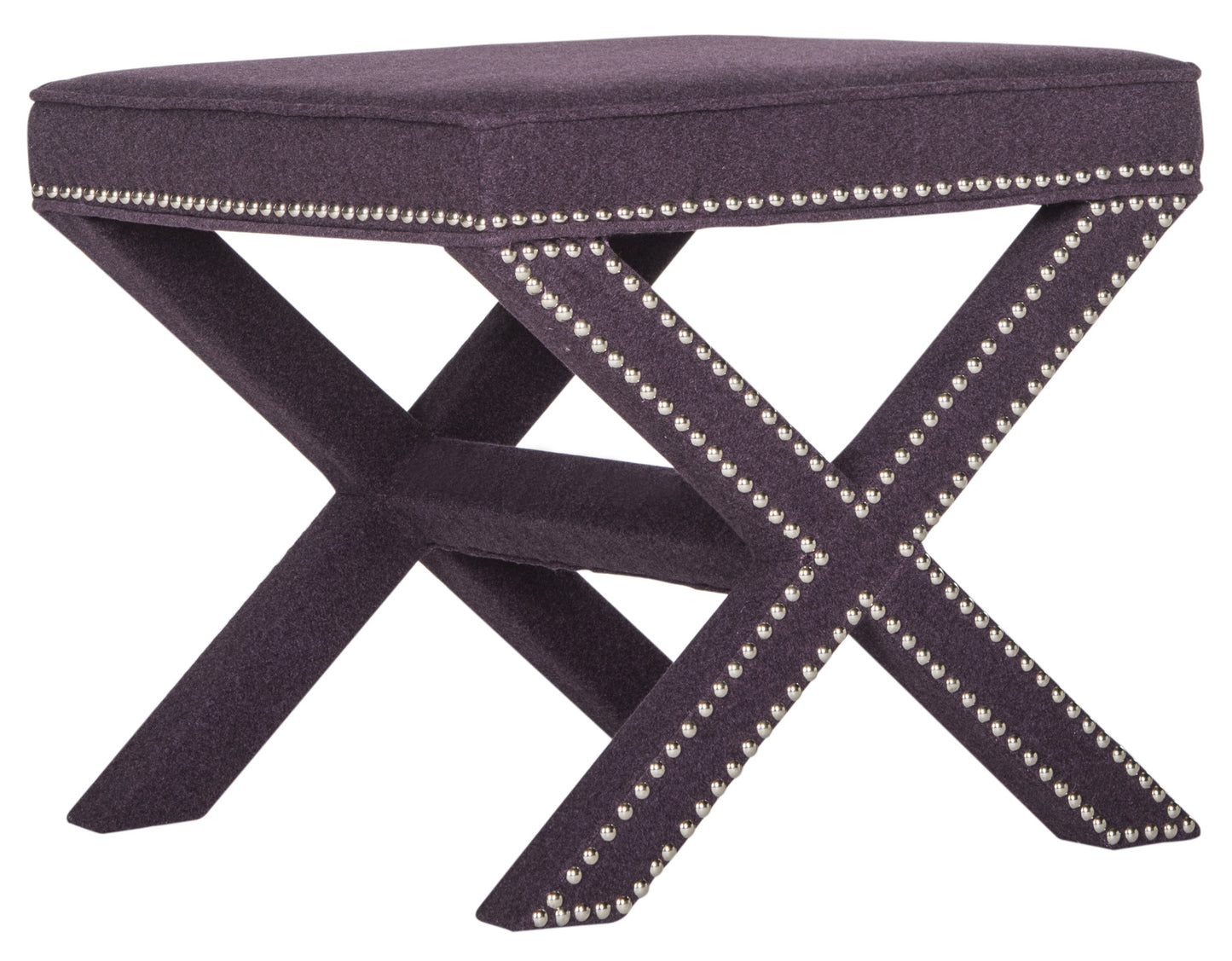 Safavieh Palmer Ottoman - Silver Nail Heads | Ottomans | Modishstore - 17