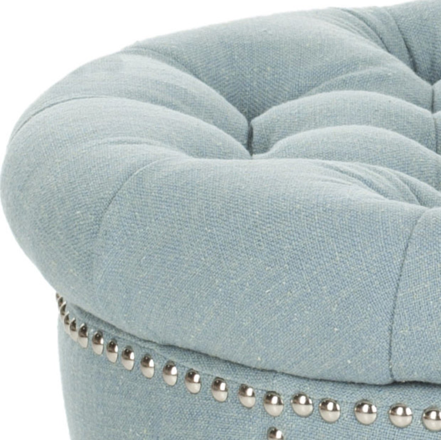 Safavieh Vanessa Ottoman - Silver Nail Heads | Ottomans | Modishstore - 11