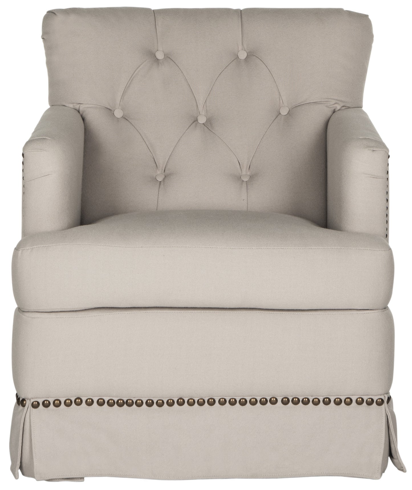 Safavieh Millicent Swivel Accent Chair - Brass Nail Heads | Accent Chairs |  Modishstore  - 3