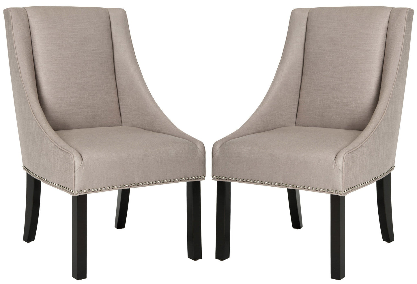 Safavieh Morris Sloping Arm Dining Chair Silver Nail Heads - Set Of 2 | Dining Chairs | Modishstore - 2