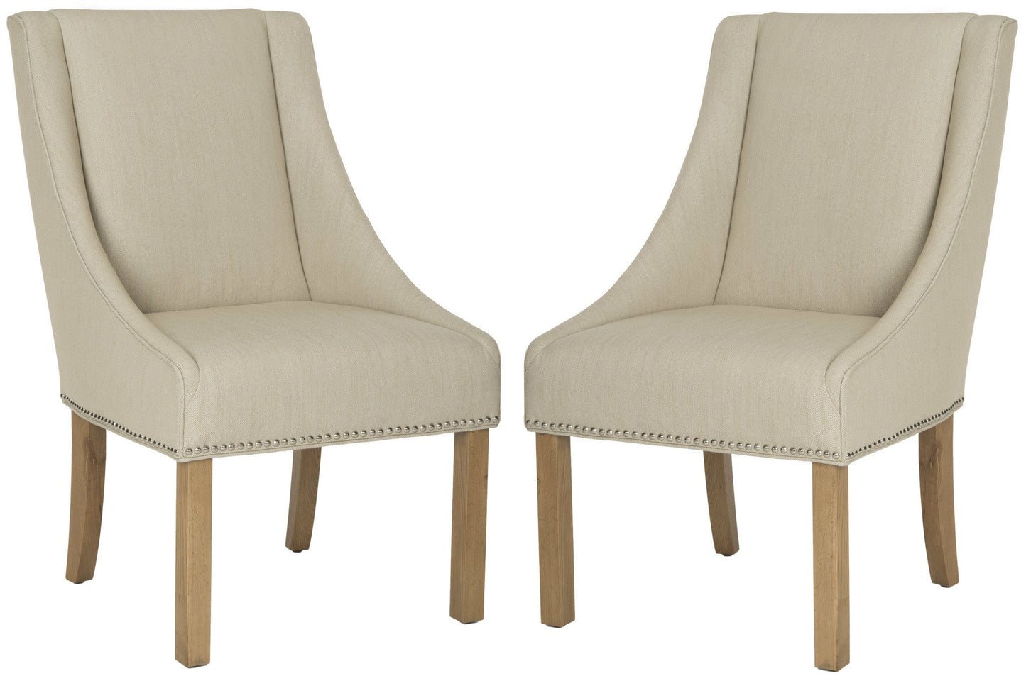 Safavieh Morris Sloping Arm Dining Chair Silver Nail Heads - Set Of 2 | Dining Chairs | Modishstore - 3