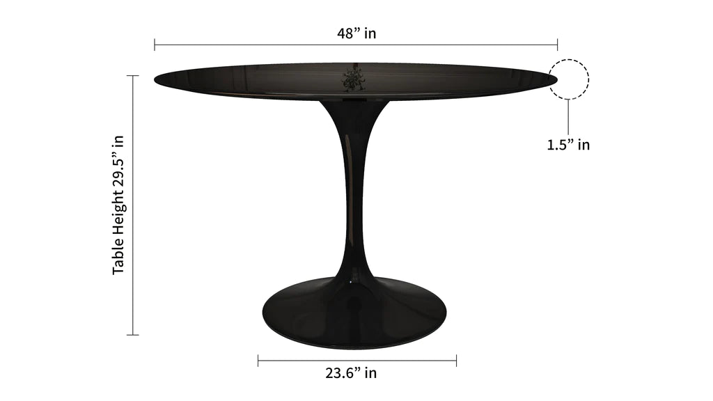 Tulip Fiberglass Black Dining Table - 32" Round By Modholic | Dining Tables | Modishstore - 17