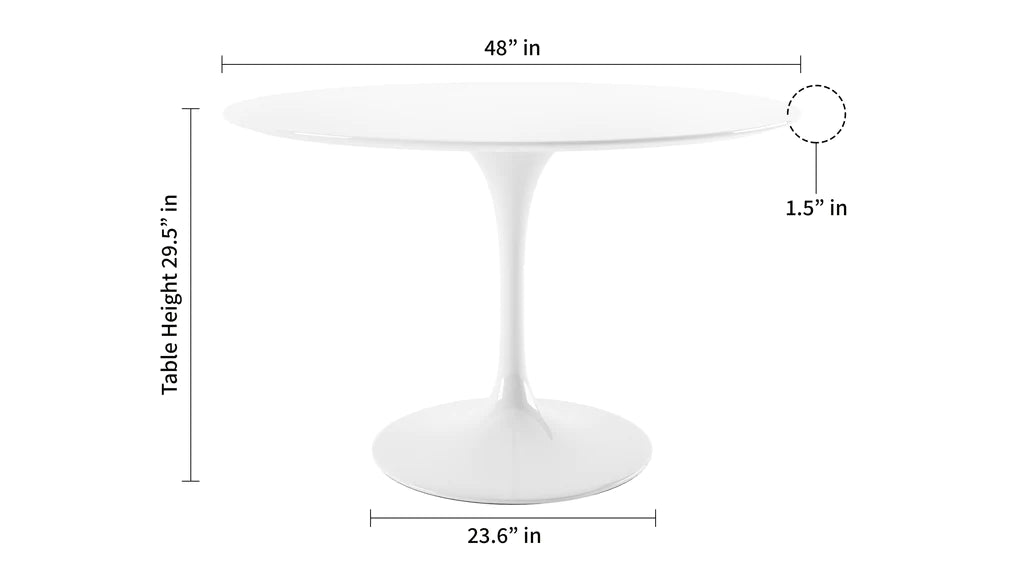 Tulip Fiberglass White Dining Table - 32" Round By Modholic | Dining Tables | Modishstore - 17