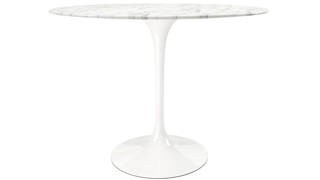 Tulip Marble Dining Table - 42" Round, Black Base By Modholic | Dining Tables | Modishstore - 9