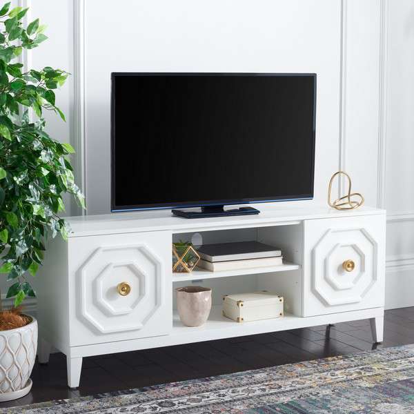 Safavieh Riya 2 Door 1 Shelf Media Stand - White | TV Stands | Modishstore - 4
