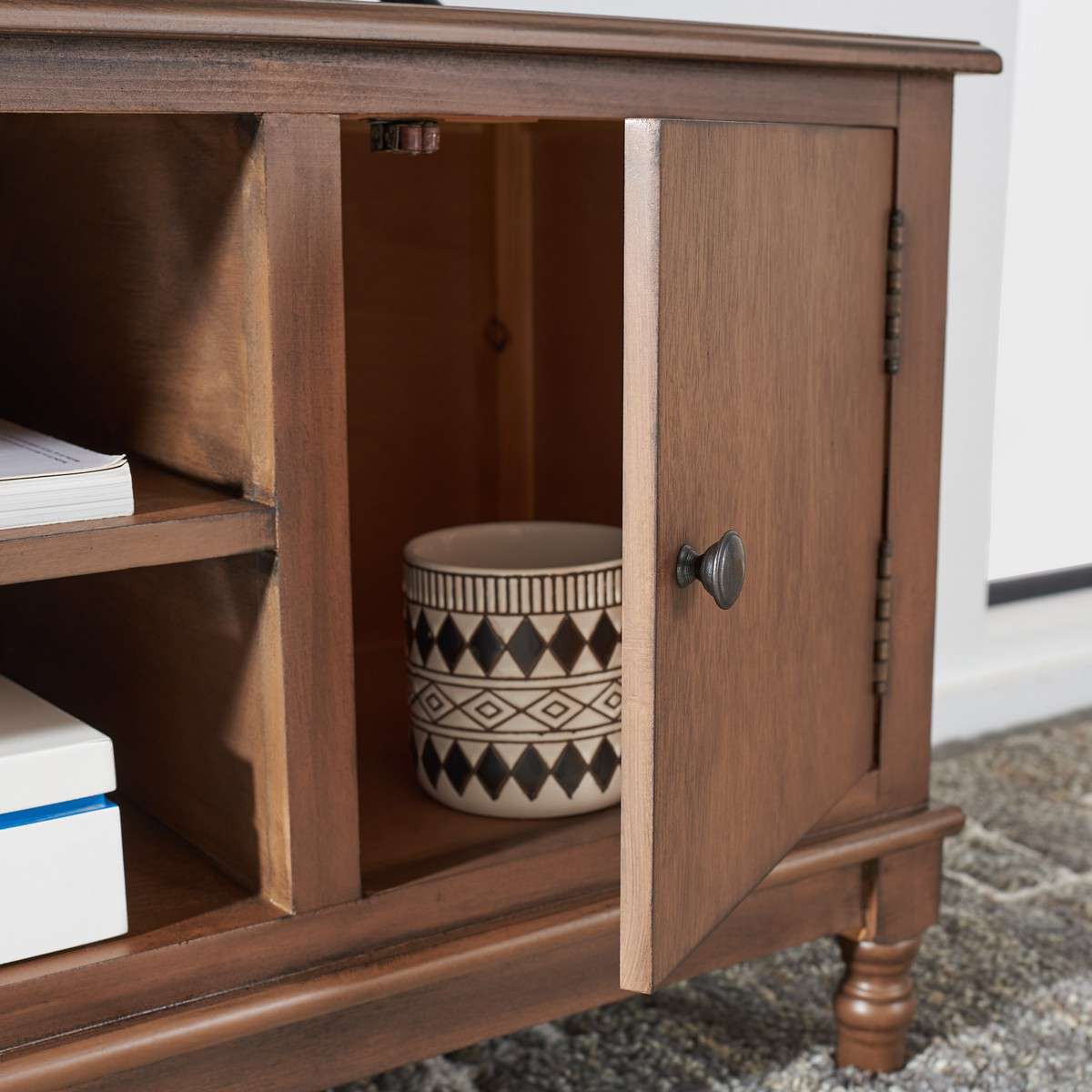 Safavieh Ozark 2 Door 1 Shelf Media Stand - Brown | TV Stands | Modishstore - 4