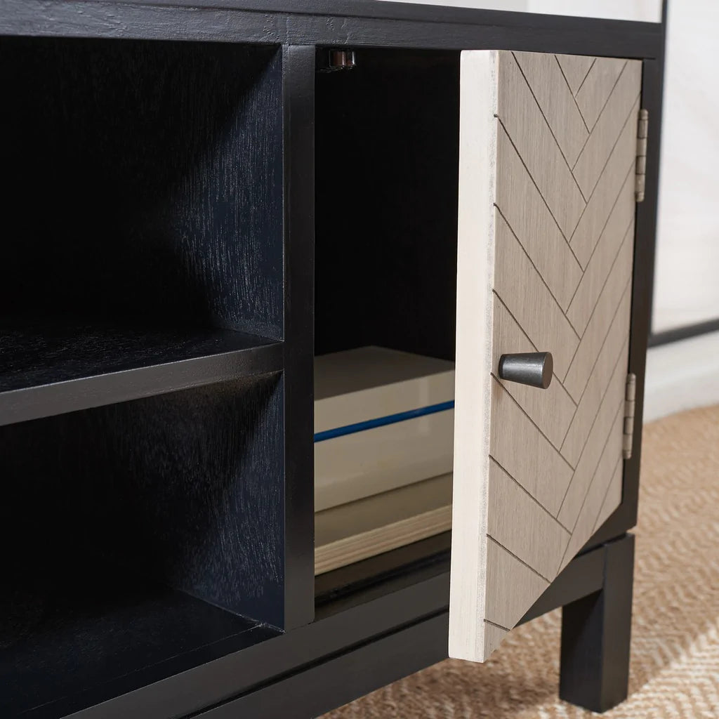 Safavieh Ajana 2 Door 1 Shelf Media Stand - Black | TV Stands | Modishstore - 10