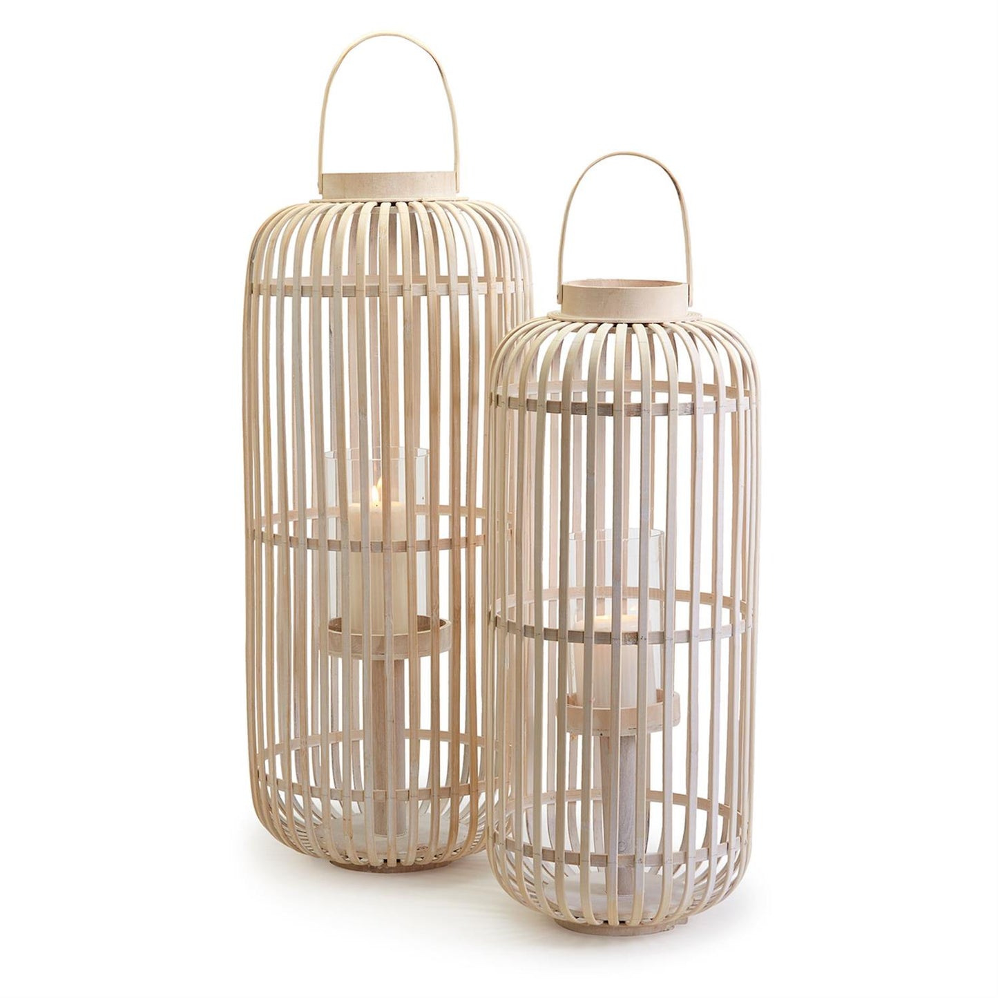 Hand-Crafted Lanterns With Handle Includes Glass Sleeve Set Of 2 By Two's Company | Lanterns | Modishstore - 6