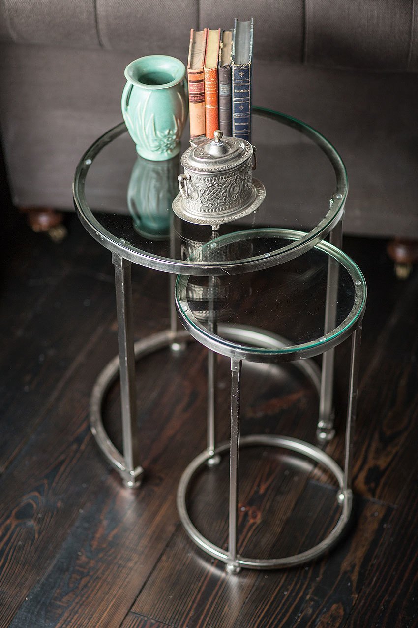 Vagabond Vintage Nickel Plated Iron Tables - Set of 2 | Modishstore | Nesting Tables