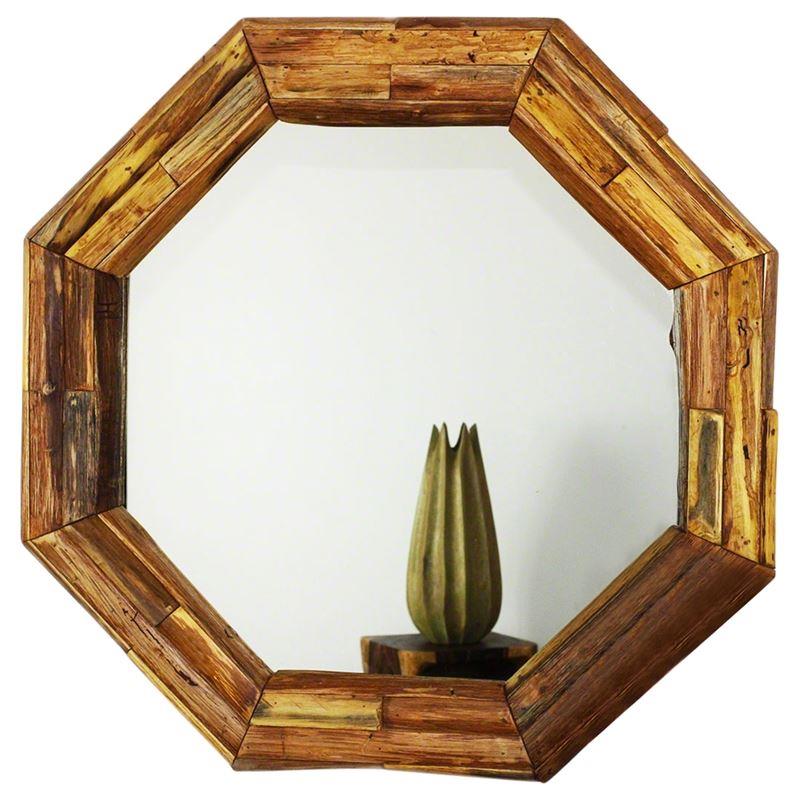 Haussmann Mirror Ne Teak Octagon Branch 34" Dia - Tung Oil | Mirrors | Modishstore-5