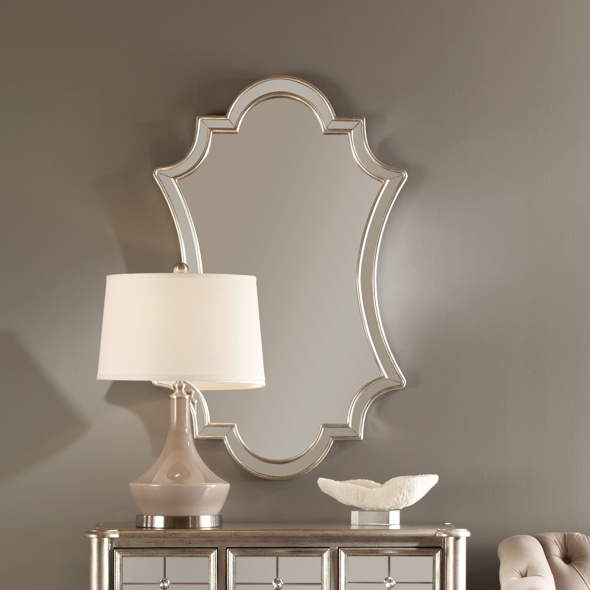 Uttermost Elara Antiqued Silver Wall Mirror | Mirrors | Modishstore - 2