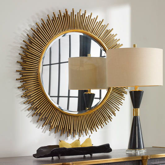 Uttermost Marlo Round Gold Mirror | Mirrors | Modishstore