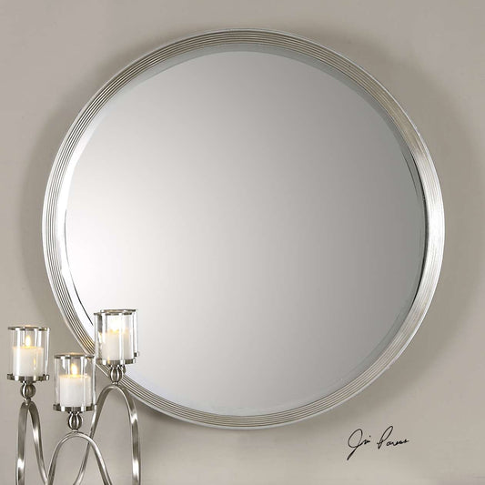 Uttermost Serenza Round Silver Mirror | Mirrors | Modishstore
