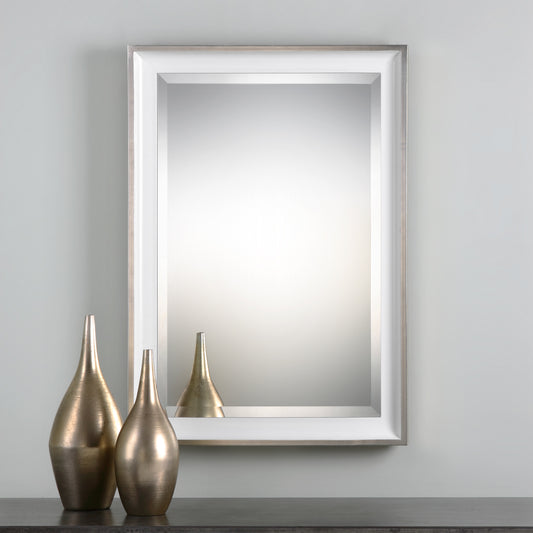 Uttermost Lahvahn White Silver Mirror | Mirrors | Modishstore