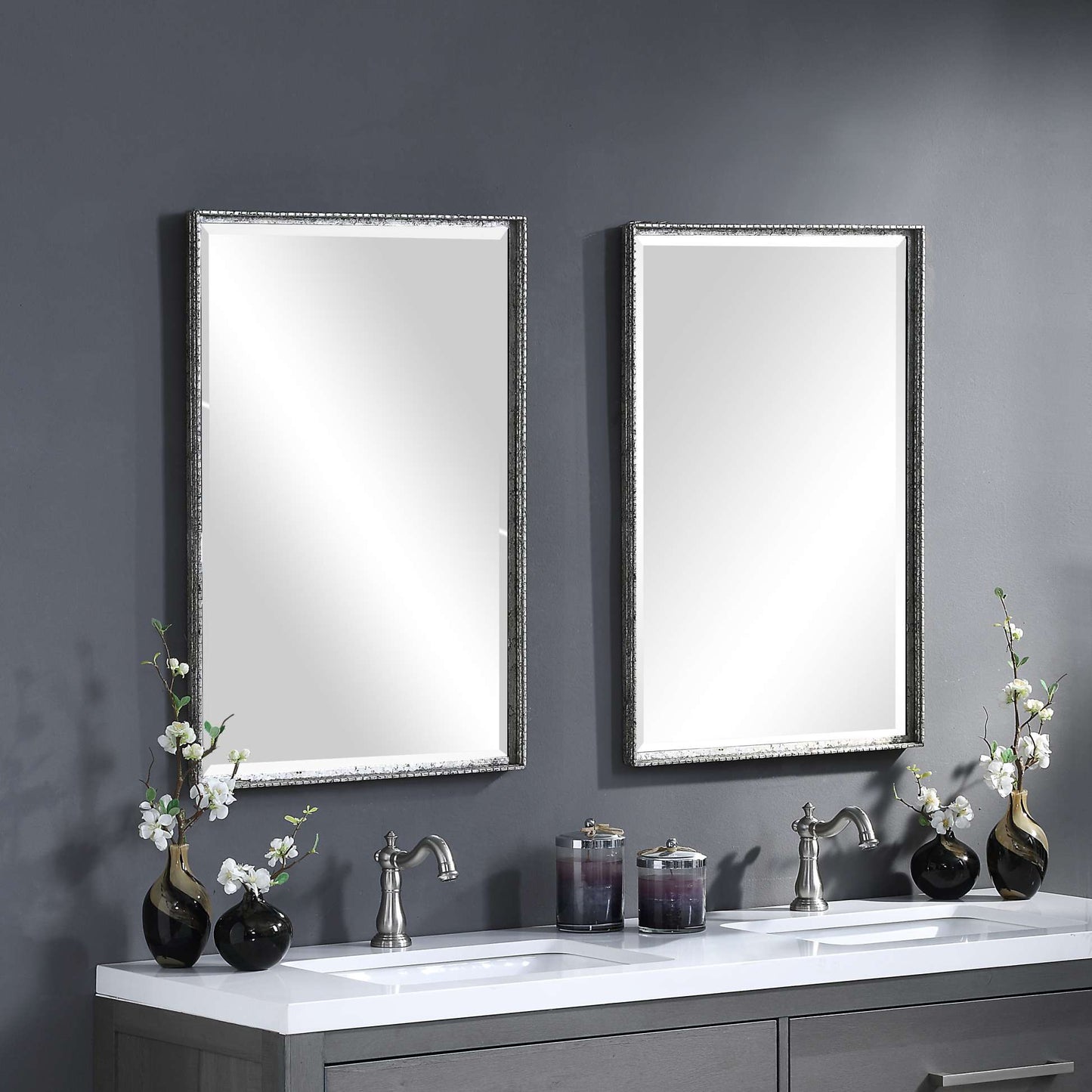 Uttermost Callan Silver Vanity Mirror | Mirrors | Modishstore - 2