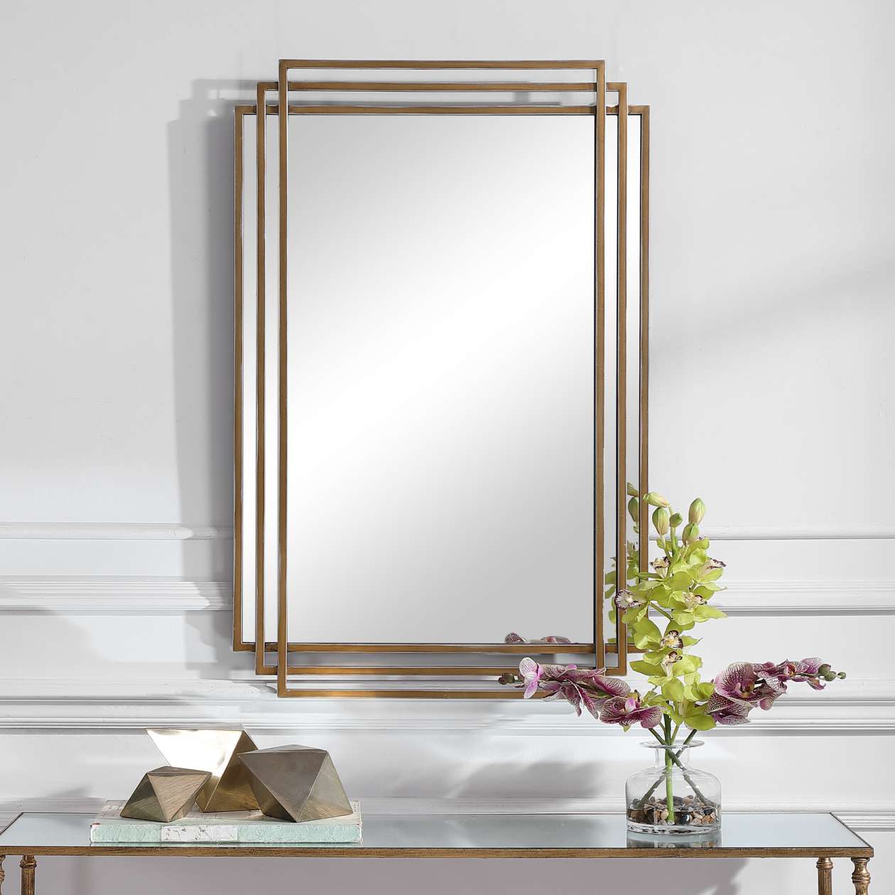 Uttermost Amherst Brushed Gold Mirror | Mirrors | Modishstore - 2