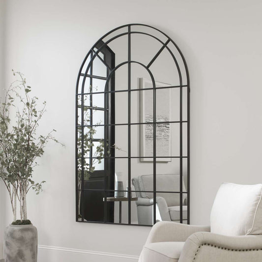 Uttermost Grantola Black Arch Iron Mirror | Mirrors | Modishstore