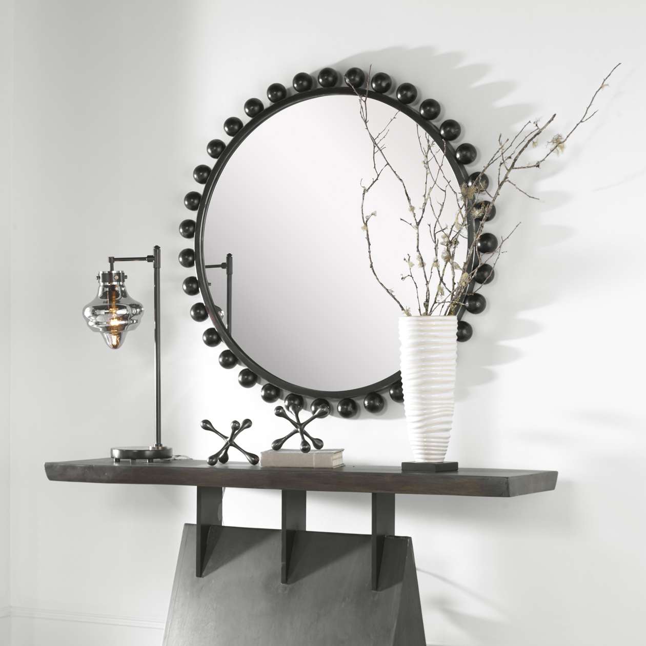Uttermost Cyra Black Round Mirror | Mirrors | Modishstore - 7