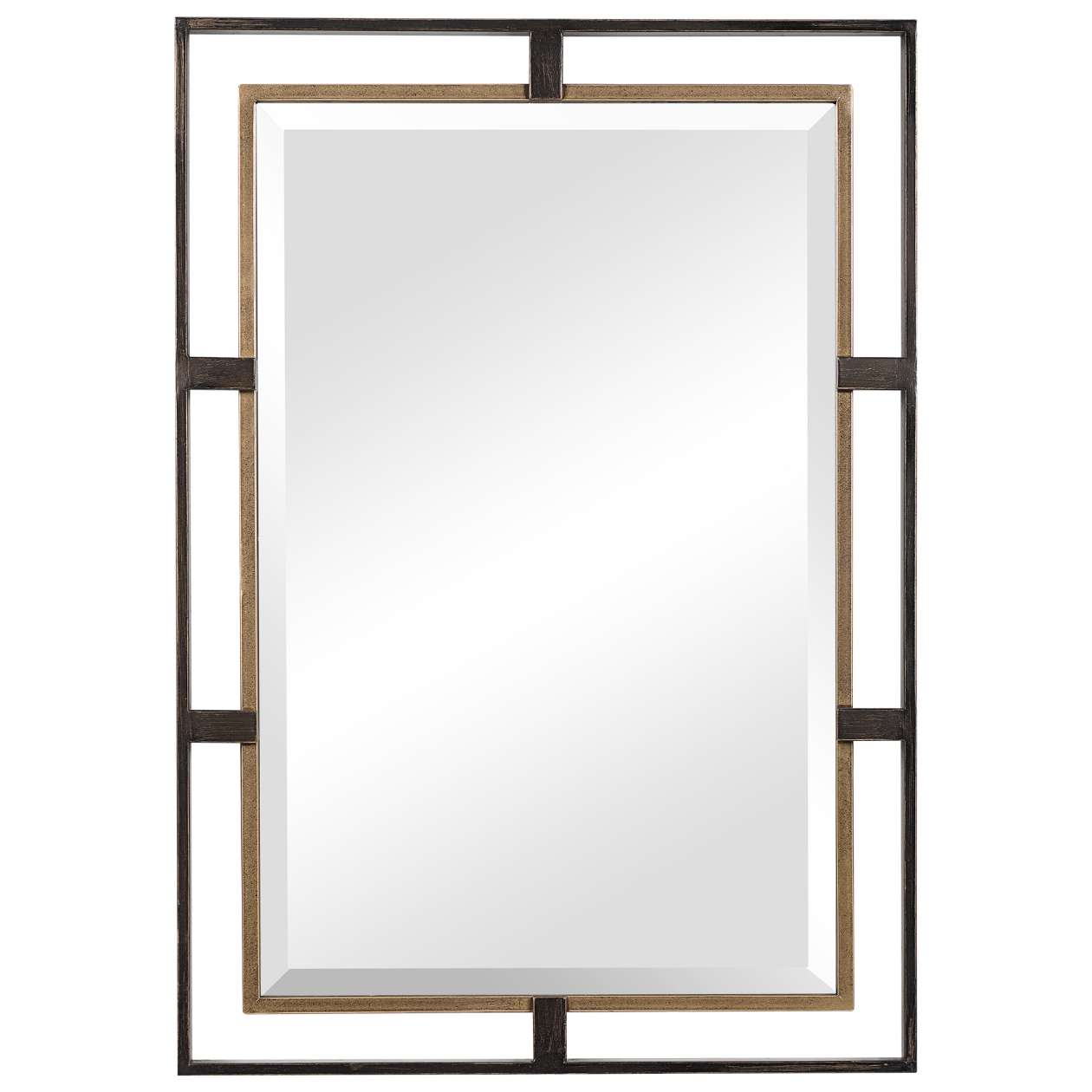 Uttermost Carrizo Gold & Bronze Rectangle Mirror | Mirrors | Modishstore - 2