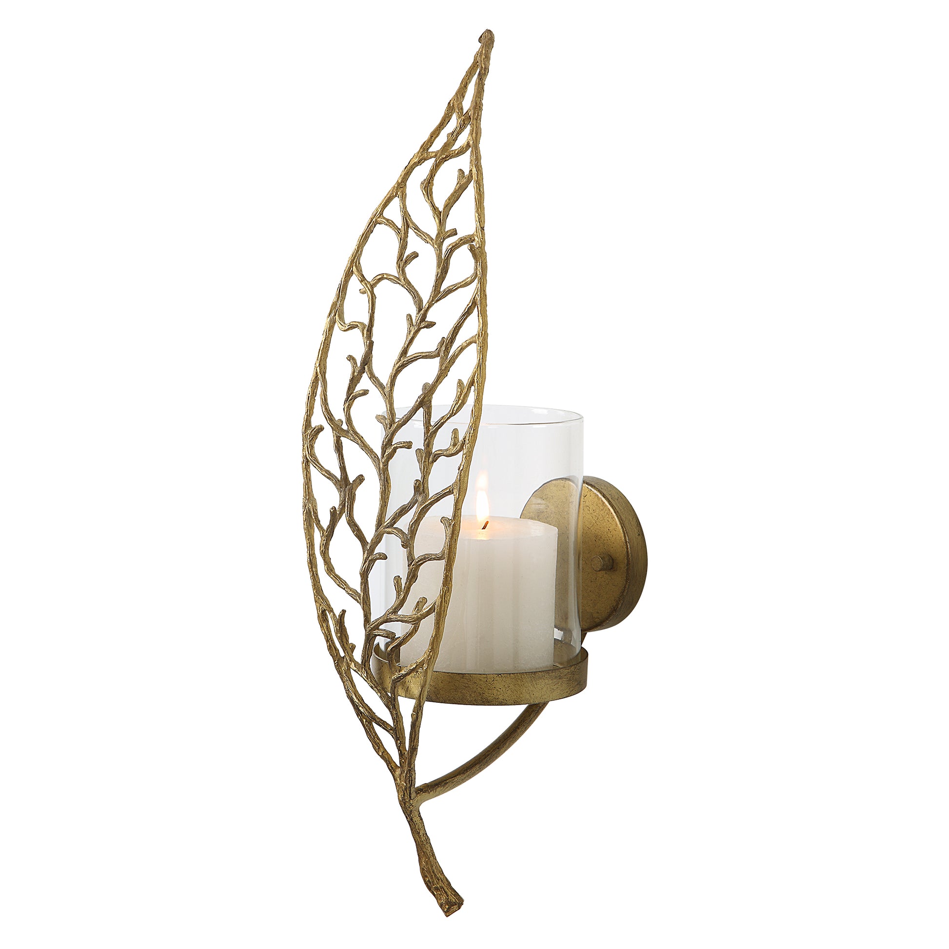 Uttermost Woodland Treasure Gold Candle Sconce | Candle Holders | Modishstore - 4