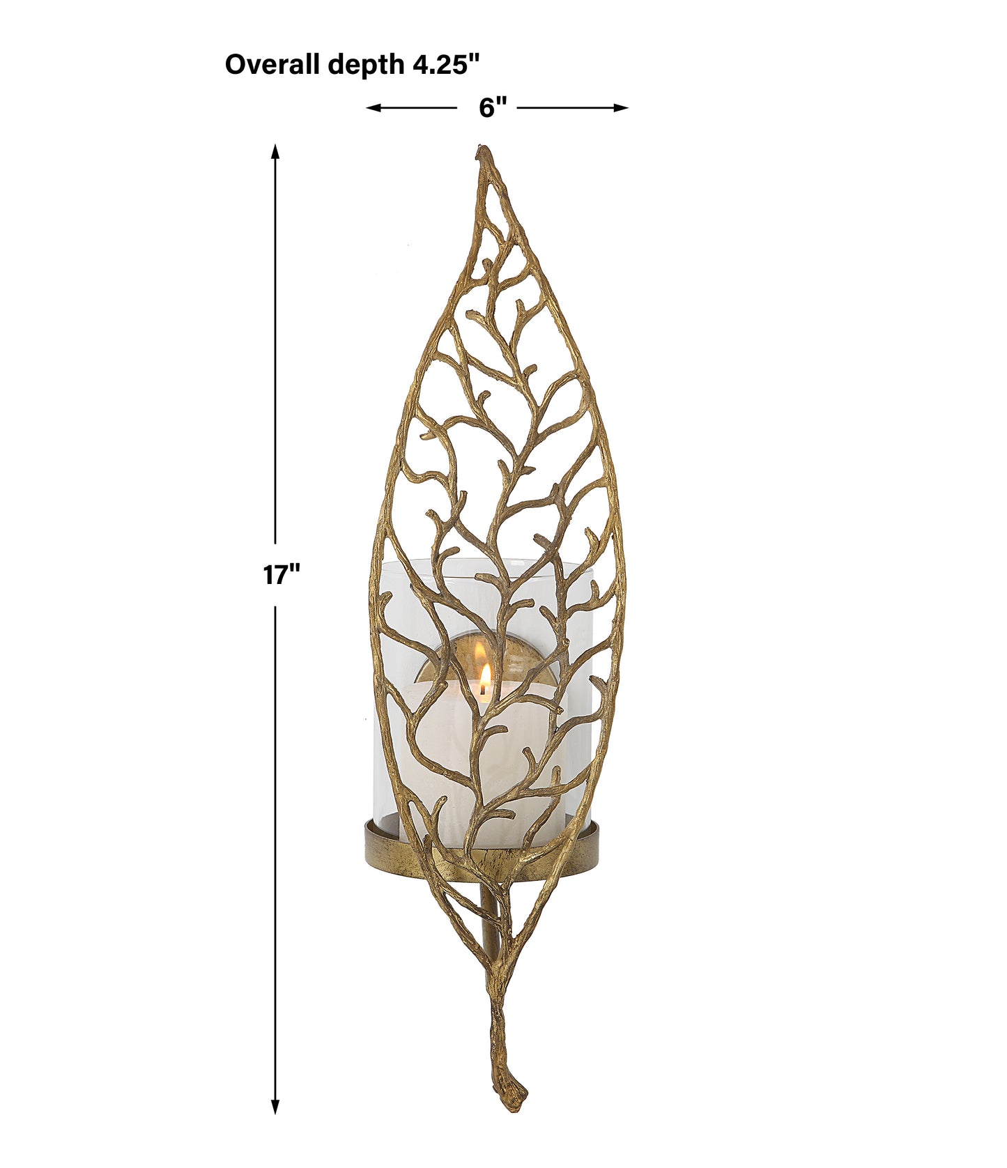 Uttermost Woodland Treasure Gold Candle Sconce | Candle Holders | Modishstore - 3