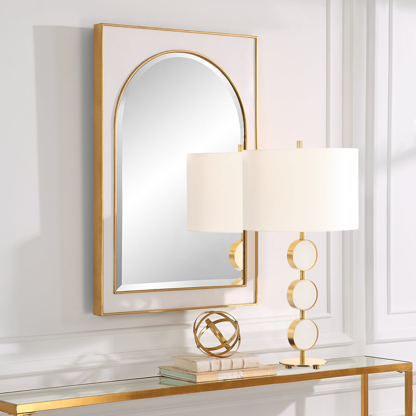 Uttermost Crisanta Gloss White Arch Mirror | Mirrors | Modishstore - 4