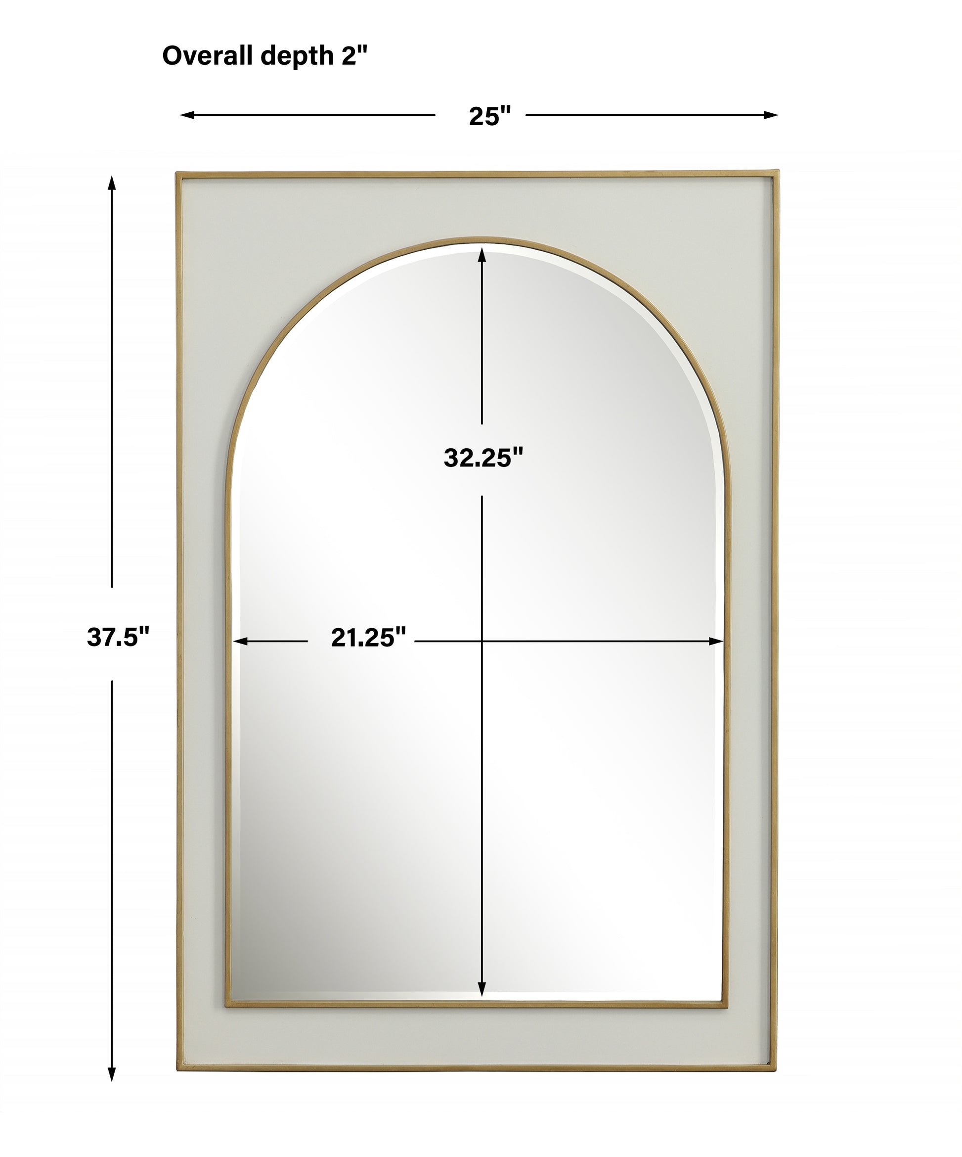 Uttermost Crisanta Gloss White Arch Mirror | Mirrors | Modishstore - 3