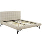 Modway Julia Queen Biscuit Tufted Upholstered Fabric Platform Bed | Beds | Modishstore-4