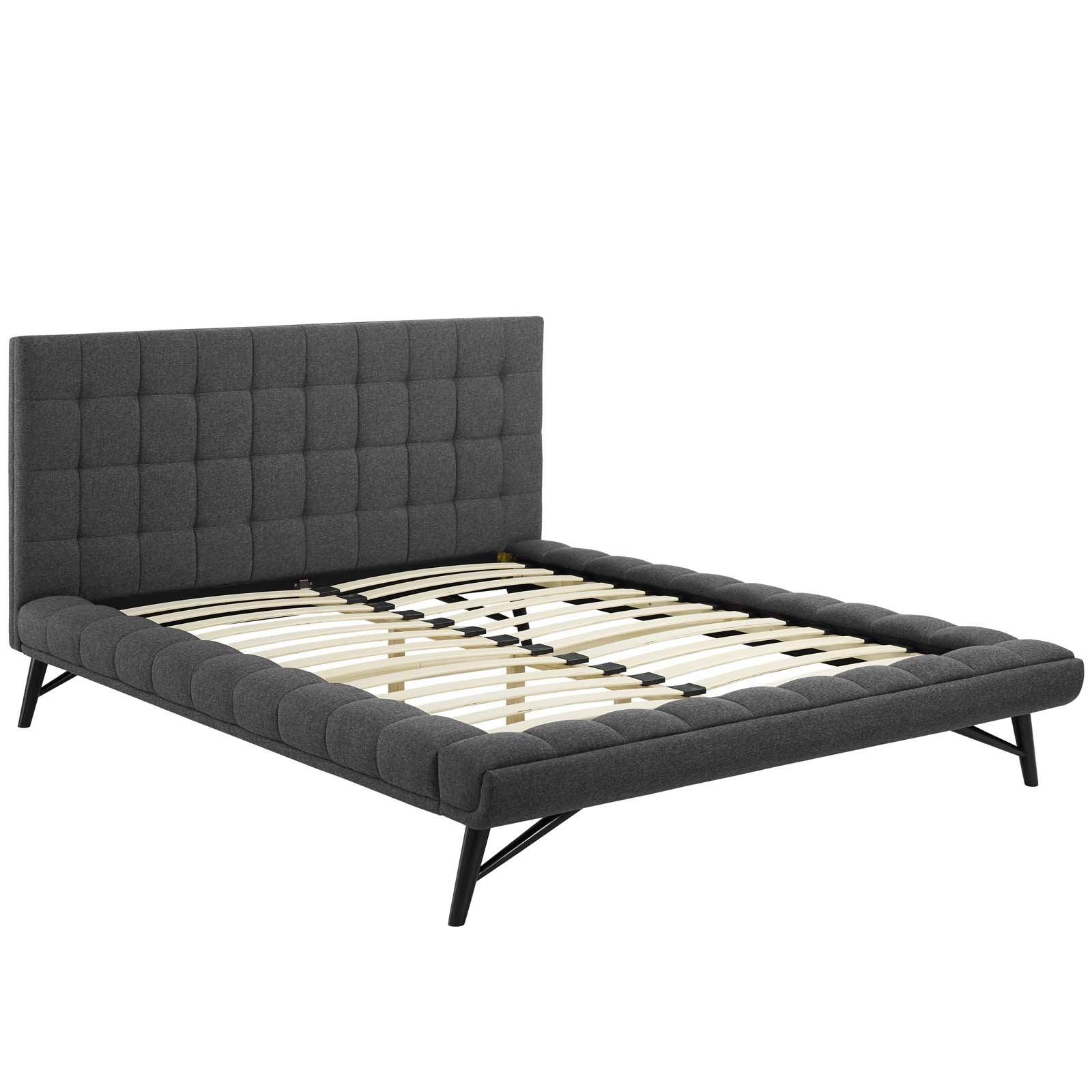 Modway Julia Queen Biscuit Tufted Upholstered Fabric Platform Bed | Beds | Modishstore-16
