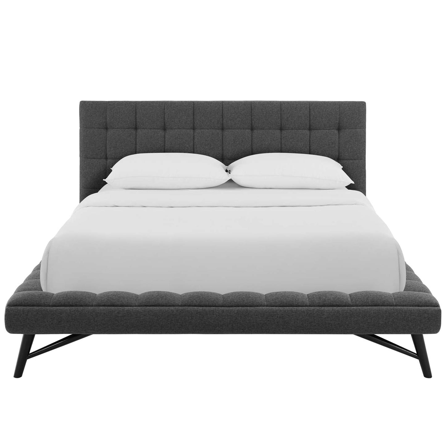 Modway Julia Queen Biscuit Tufted Upholstered Fabric Platform Bed | Beds | Modishstore-18