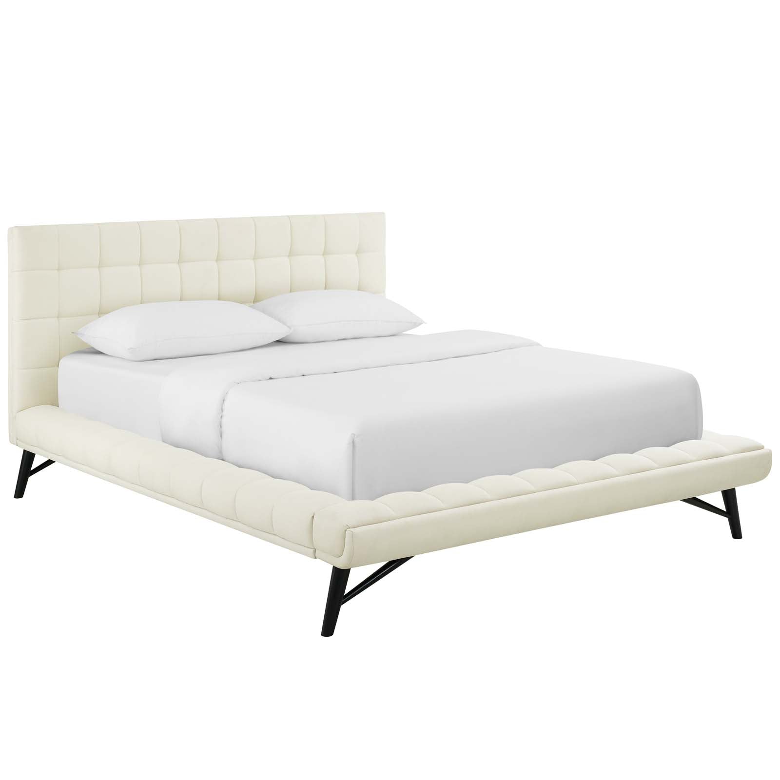 Modway Julia Queen Biscuit Tufted Upholstered Fabric Platform Bed | Beds | Modishstore-21